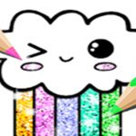 Kawaii Coloring Book Glitter – Drawing Book